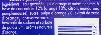 Lista de ingredientes del producto Orangina et sa pulpe Orangina, Orangina Schweppes 2 l