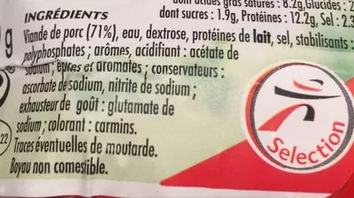 Lista de ingredientes del producto Cervelas - pur porc Monique Ranou, Intermarché 400 g