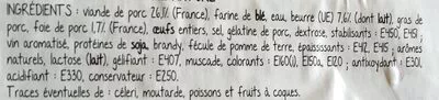 Lista de ingredientes del producto Mini Pâté en Croûte Nature Monique Ranou, Intermarché 450 g