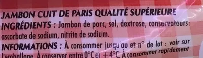 Lista de ingredientes del producto Mon Paris sans couenne Monique Ranou 270 g