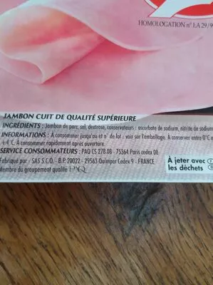 Lista de ingredientes del producto Mon gourmand label rouge Monique Ranou 80 g