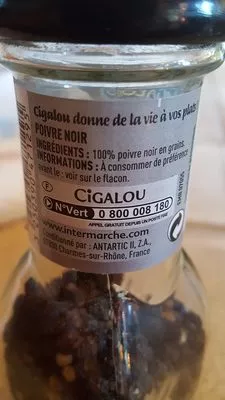 Lista de ingredientes del producto épices Cigalou Poivre Noir En Grain Cigalou 35 g