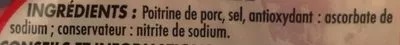 Lista de ingredientes del producto Poitrine fumée Netto 