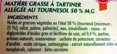 Lista de ingredientes del producto Tournesol allege Bouton d'or, selection Intermarché 500 g