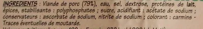 Lista de ingredientes del producto Saucisson de Lyon (2 x 7 tranches) Sans marque 250 g