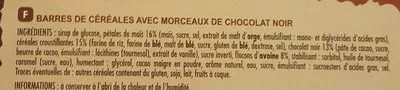 Lista de ingredientes del producto Chabrior Barres Céréales Chocolat noir Chabrior 