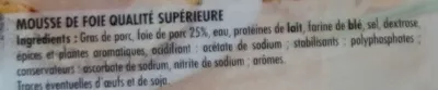 Lista de ingredientes del producto Mousse de foie qualité supérieure Monique Ranou 100 g (2 x 50 g)