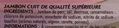 Lista de ingredientes del producto Mon Gourmand Supérieur (25% de sel en moins) Monique Ranou 160 g