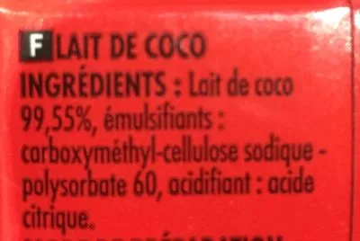 Lista de ingredientes del producto Lait de Coco Itinéraire des Saveurs 200 ml