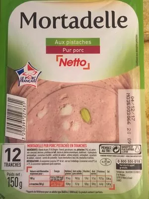 Lista de ingredientes del producto Mortadelle Netto 