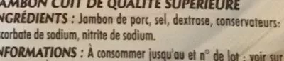 Lista de ingredientes del producto Mon gourmand supérieur sans couenne Monique Ranou 240 g