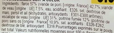 Lista de ingredientes del producto 4 Paupiettes de Veau Netto 500 g