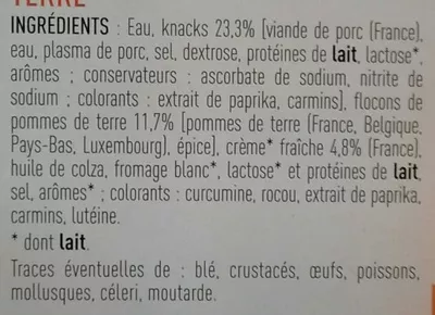 Lista de ingredientes del producto Knacks purée Netto 300 g