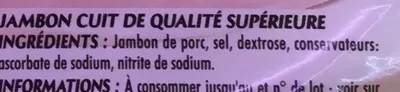 Lista de ingredientes del producto Mon Gourmand Supérieur sans couenne Monique Ranou 320 g