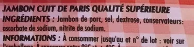 Lista de ingredientes del producto Mon Paris sans couenne (maxi format) Monique Ranou 450 g