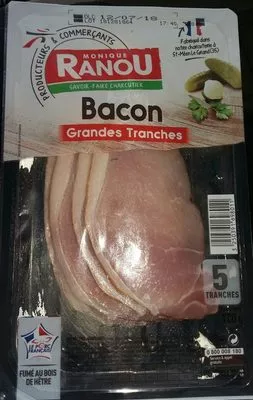 Lista de ingredientes del producto Bacon grandes tranches Monique Ranou 120 g