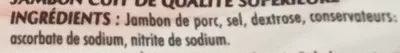 Lista de ingredientes del producto Mon Gourmand Supérieur sans couenne (10 tranches) Monique Ranou 400 g