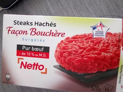 Lista de ingredientes del producto Steak haché façon bouchere Netto 