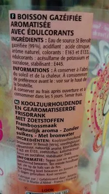 Lista de ingredientes del producto Look zéro saveur framboise Intermarché 