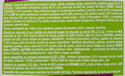 Lista de ingredientes del producto Monique Ranou salade jambon speck Monique Ranou 