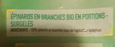 Lista de ingredientes del producto Épinards en branches Netto 