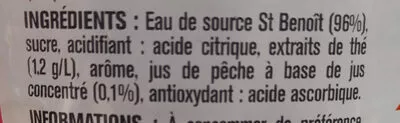 Lista de ingredientes del producto Thé glacé saveur pêche Detox Paquito 