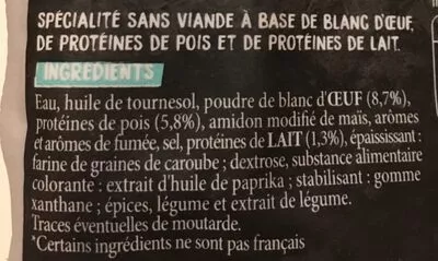 Lista de ingredientes del producto 6 saucisses végétariennes Intermarché 210 g