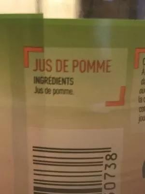 Lista de ingredientes del producto 100% pur jus de pomme netto 1 L