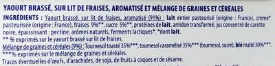 Lista de ingredientes del producto Yahourt a la grecque graines et cereales Paturages 