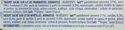 Lista de ingredientes del producto Yaourt de savoie  4 x 125 g