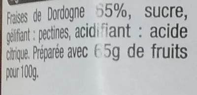 Lista de ingredientes del producto Préparation de fraises de Dordogne Fruits de nos régions 315 g