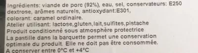 Lista de ingredientes del producto Rôti cuit ficelle Francilin KELLER 4 tranches 140g Charles Keller 