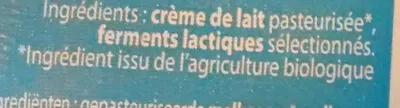 Lista de ingredientes del producto Beurre de Baratte Doux Bio Grandeur Nature 250 g