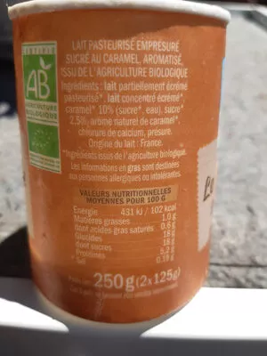 Lista de ingredientes del producto Le véritable emprésuré Grandeur Nature 250 g