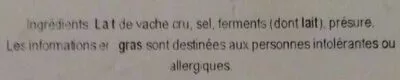 Lista de ingredientes del producto Camembert de Normandie E. Graindorge, Graindorge 250g