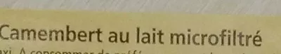 Lista de ingredientes del producto Camembert d'Isigny (22% MG) Isigny Ste Mère 250 g
