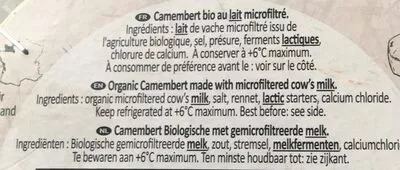 Lista de ingredientes del producto Camembert d’Isigny Isigny Ste Mère 250 g