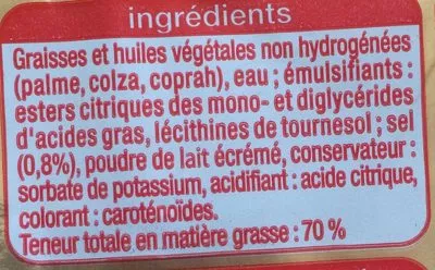 Lista de ingredientes del producto Beurre cuisine et pâtisserie Auchan Auchan 500 g