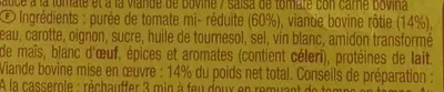 Lista de ingredientes del producto Sauce italienne à la viande de boeuf rôtie Auchan 2 x 190 g