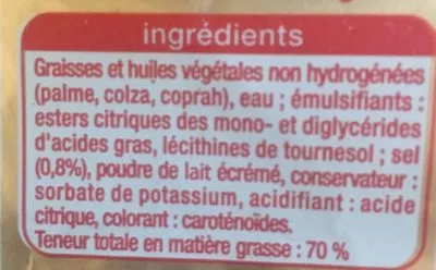 Lista de ingredientes del producto Cuisine et patisserie Auchan 1000 g