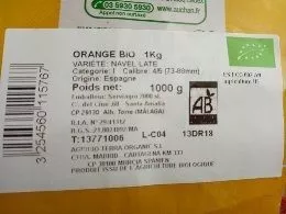 Lista de ingredientes del producto Orange Bio Filet Auchan bio 1 Kg