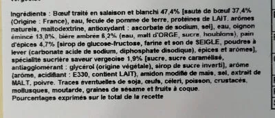 Lista de ingredientes del producto Carbonnade flamande auchan 1000g