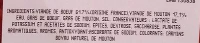 Lista de ingredientes del producto 6 véritables merguez fortes Auchan 0,330 kg