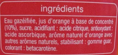 Lista de ingredientes del producto Soda orange Auchan 1,5 L