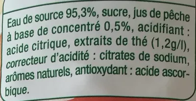 Lista de ingredientes del producto Thé glacé aromatisé goût pêche Auchan 2 l