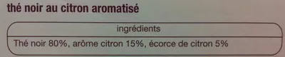 Lista de ingredientes del producto Thé Citron Auchan 40g