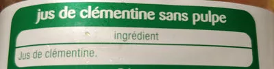 Lista de ingredientes del producto Jus de clémentine Auchan, Auchan Production, Groupe Auchan 1 L