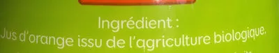 Lista de ingredientes del producto Pur jus d'orange bio pressade Pressade 75cl