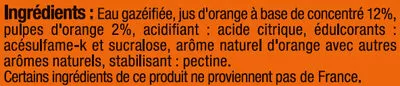 Lista de ingredientes del producto Orangeade pulpée zéro U 1 l