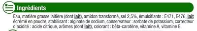 Lista de ingredientes del producto Matière grasse laitière légère 1/2 sel 15%MG U 250 g